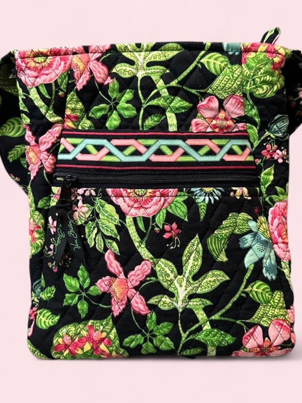 Vera Bradley black floral crossbody bag